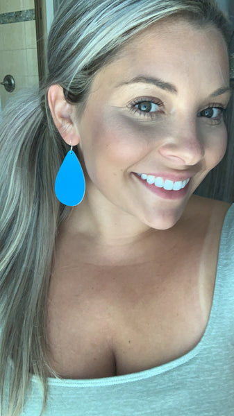 Bright Blue Teardrop Earrings
