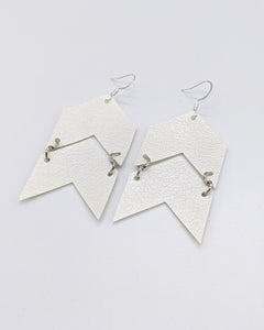 Pearl White Chevron Arrows Earrings