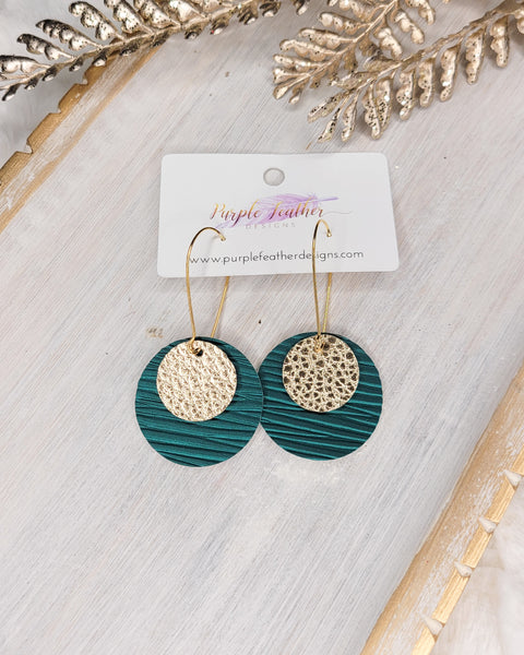 Layered Holiday Disc Drop Earrings