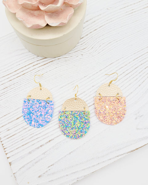 2-Toned Glitter Earrings