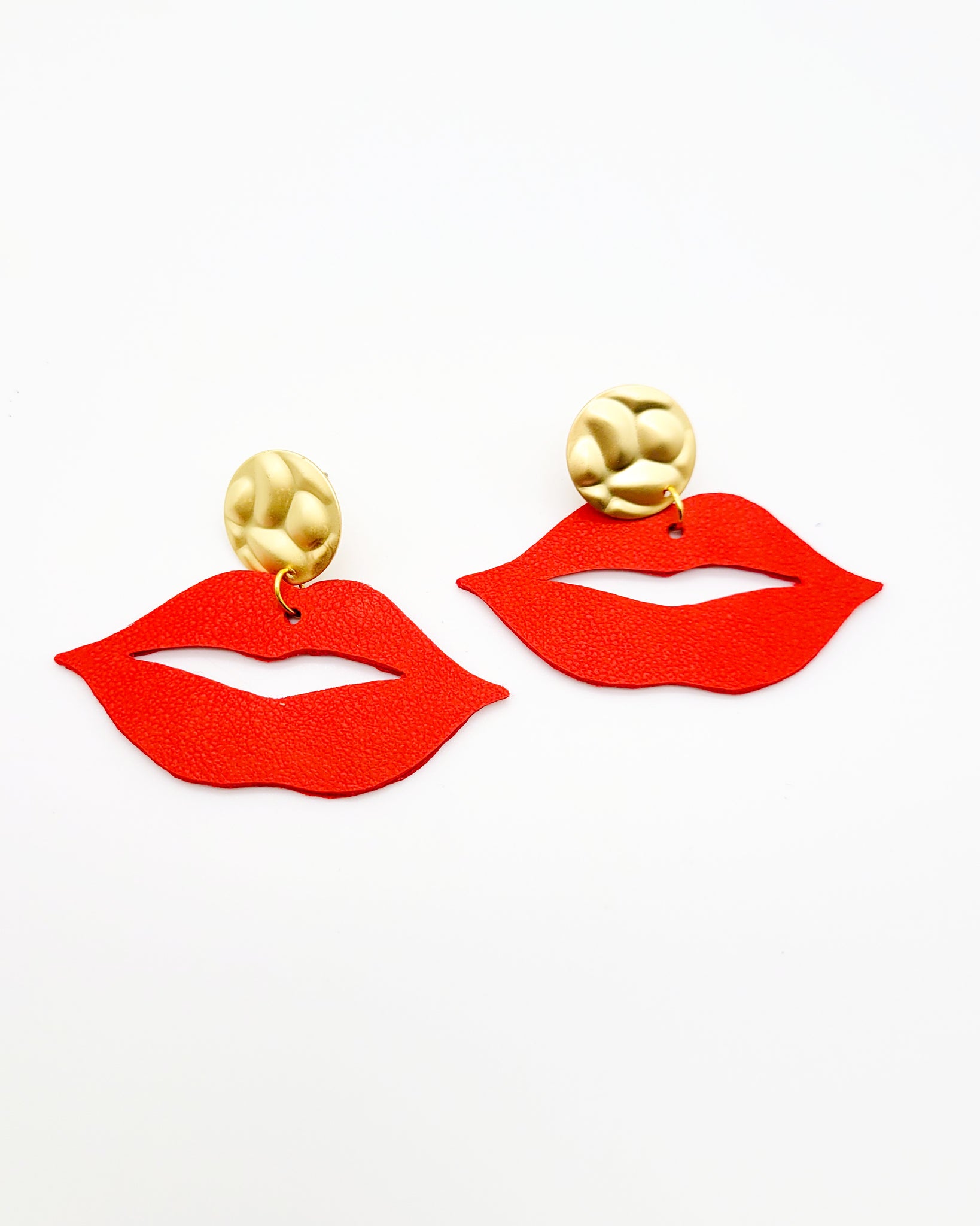 Double Sided Red Lip Earrings
