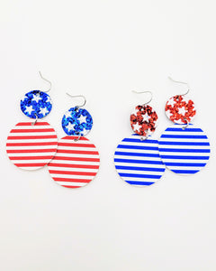 Stars and Stripes Disc Drop Earrings