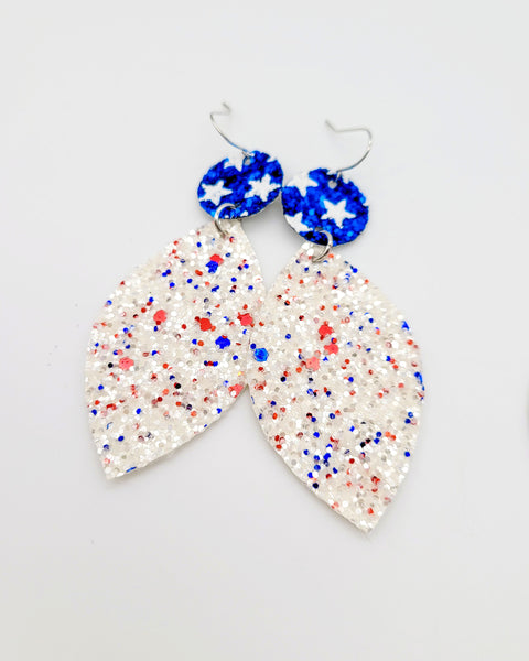 Leaf Drop Confetti Glitter with Red or Blue Stars