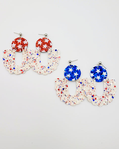 Sophie in Confetti Glitter with Red or Blue Stars