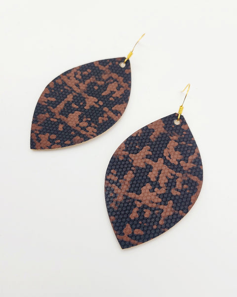 Black and Brown Leaf Earrings