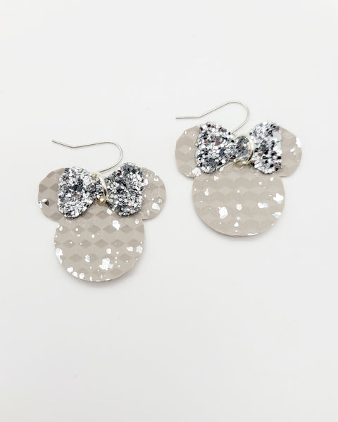 Grey and Silver Minnie Earrings