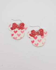 Red and Pink Hearts Minnie Earrings