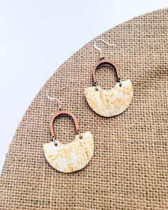 Wheat Fields Wood and Leather Earrings