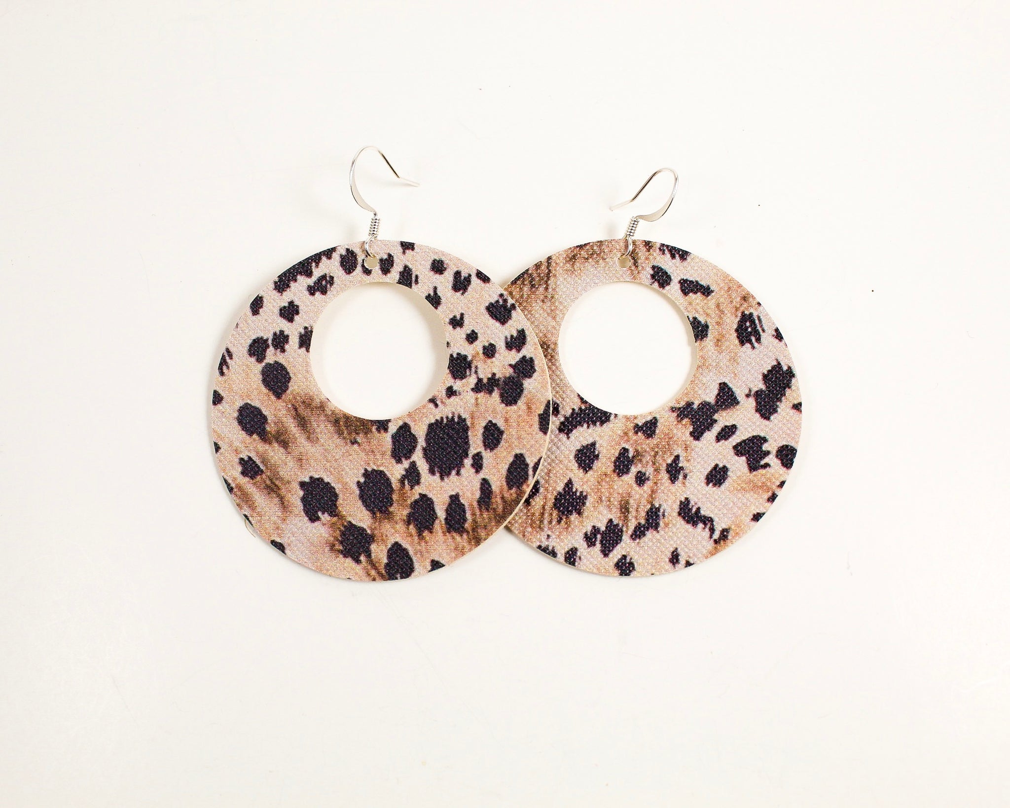 Cheetah Print Open Disc Earrings