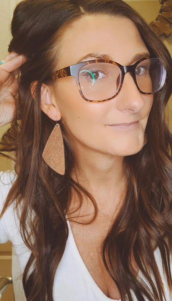 Metallic Brown Wedge Earrings