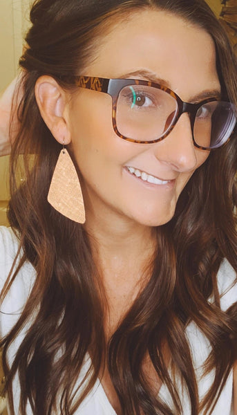 Metallic Brown Wedge Earrings
