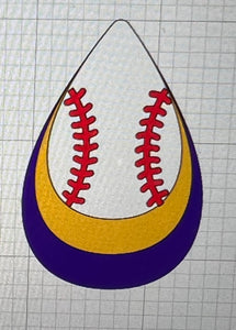 Custom (image) Baseball - YELLOW/PURPLE